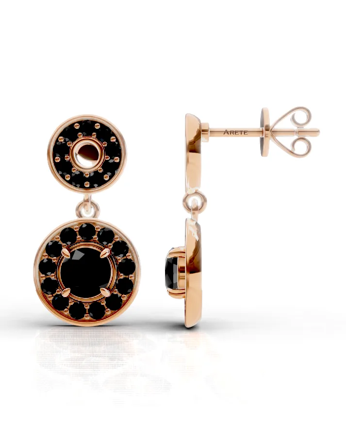 Two-Tier Halo Drop Earrings