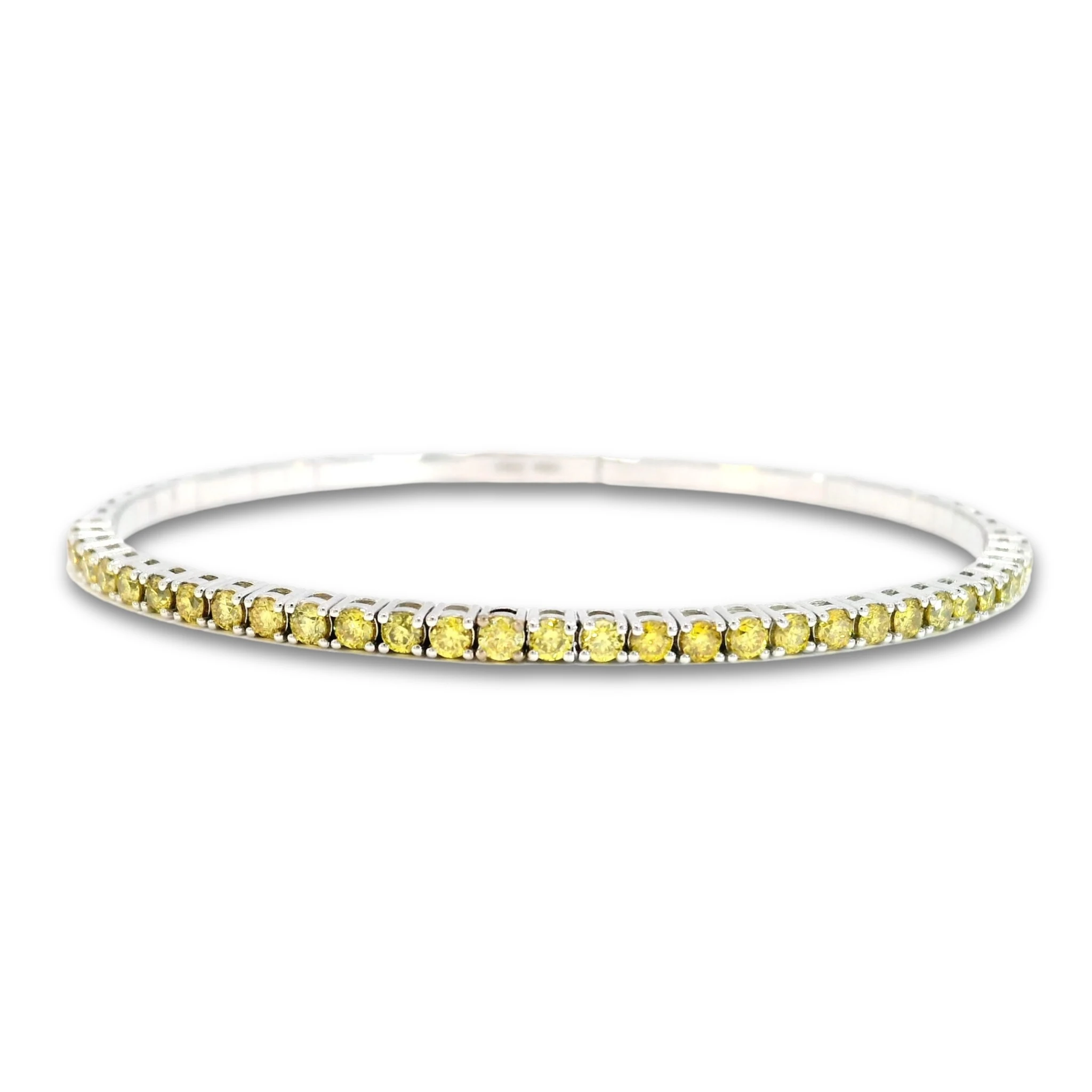 Fancy Intense Yellow Diamond Flexi Bracelet, 18k White Gold, 1.35 ct