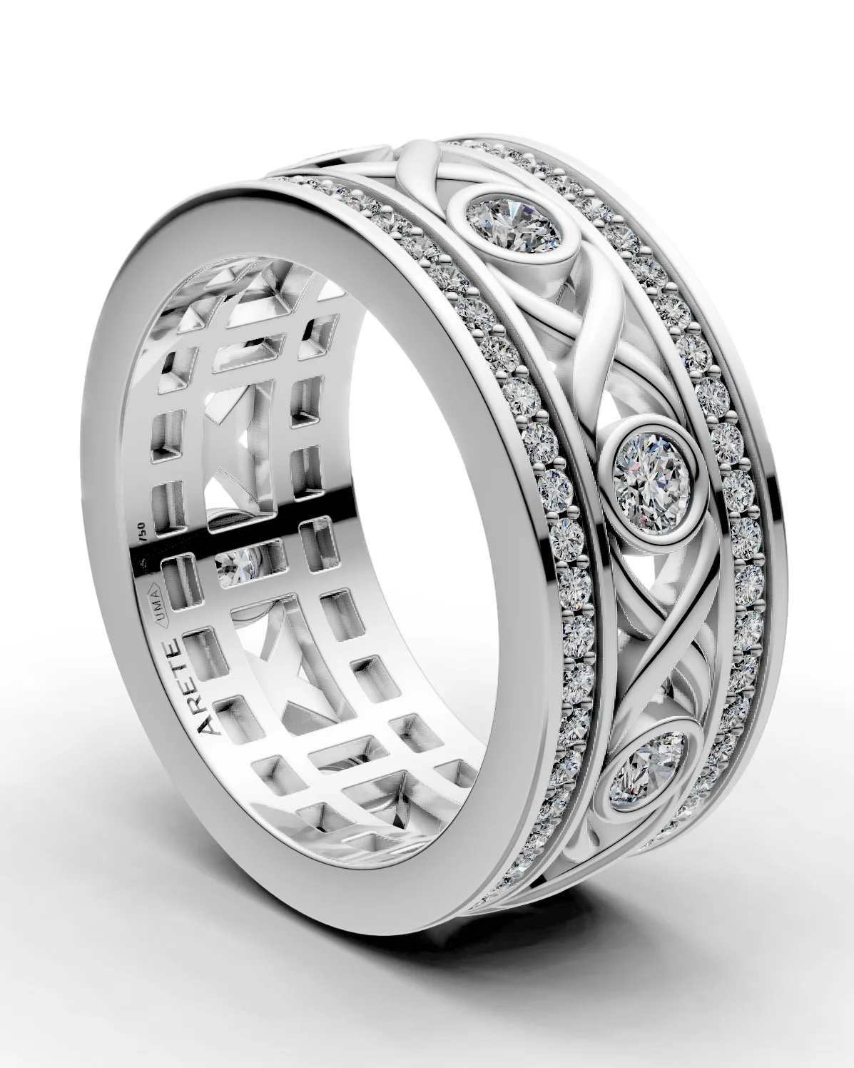 Geometric-Openwork Eternity Band