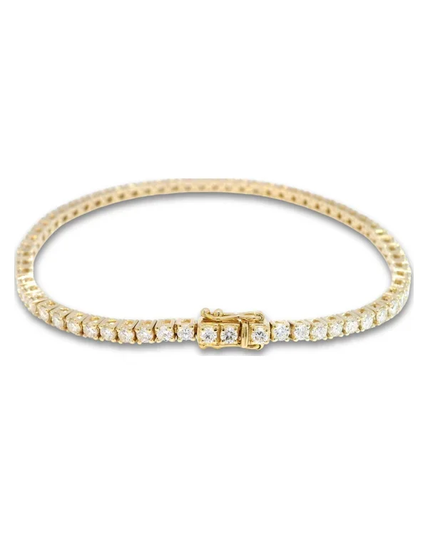 Diamant tennisarmband D-E VS, 14kt gulguld, 2.76 ct