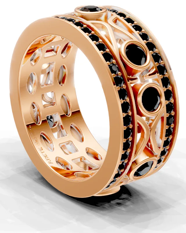 Scrolling Openwork Eternity Band