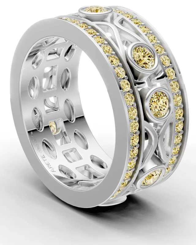 Scrolling Openwork Eternity Band