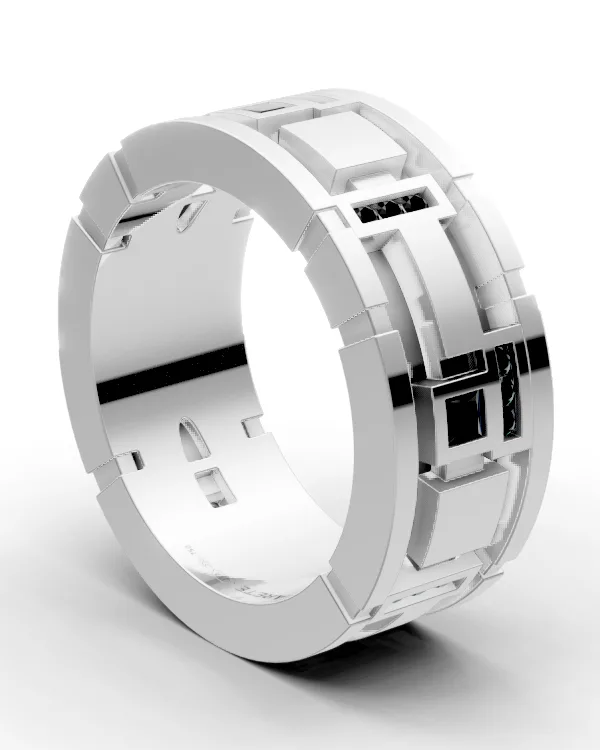 Stepped Openwork Art-Deco Band