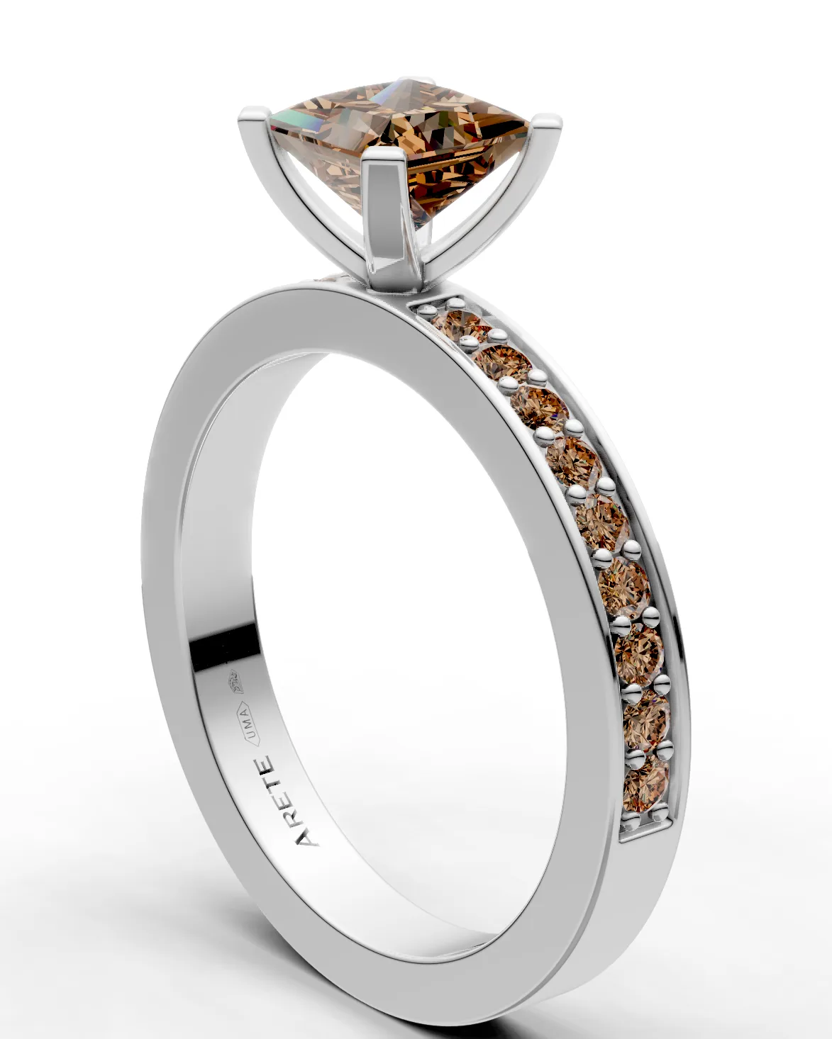 Channel-Pavé Princess Ring
