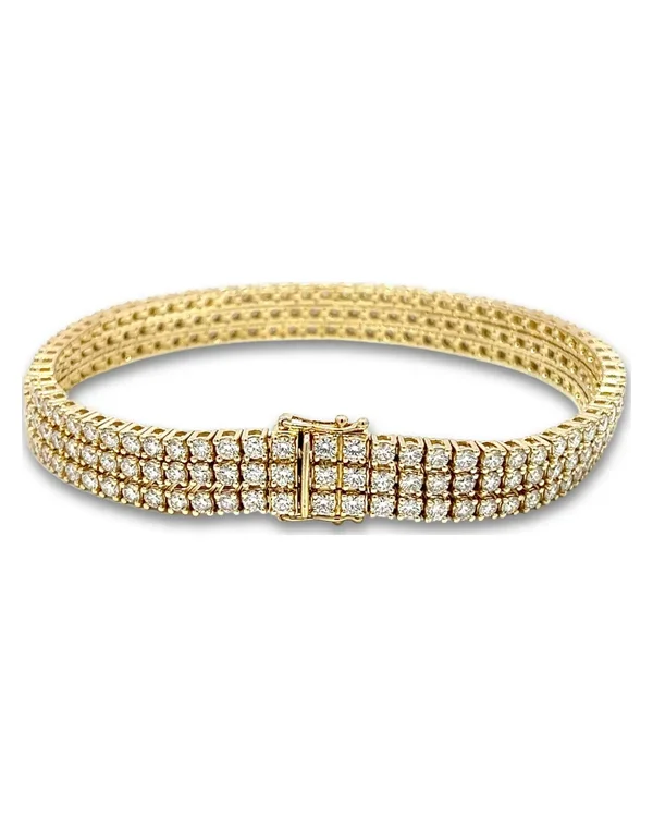 Diamant tennisarmband D-E VS, 14kt gulguld, 8.03 ct