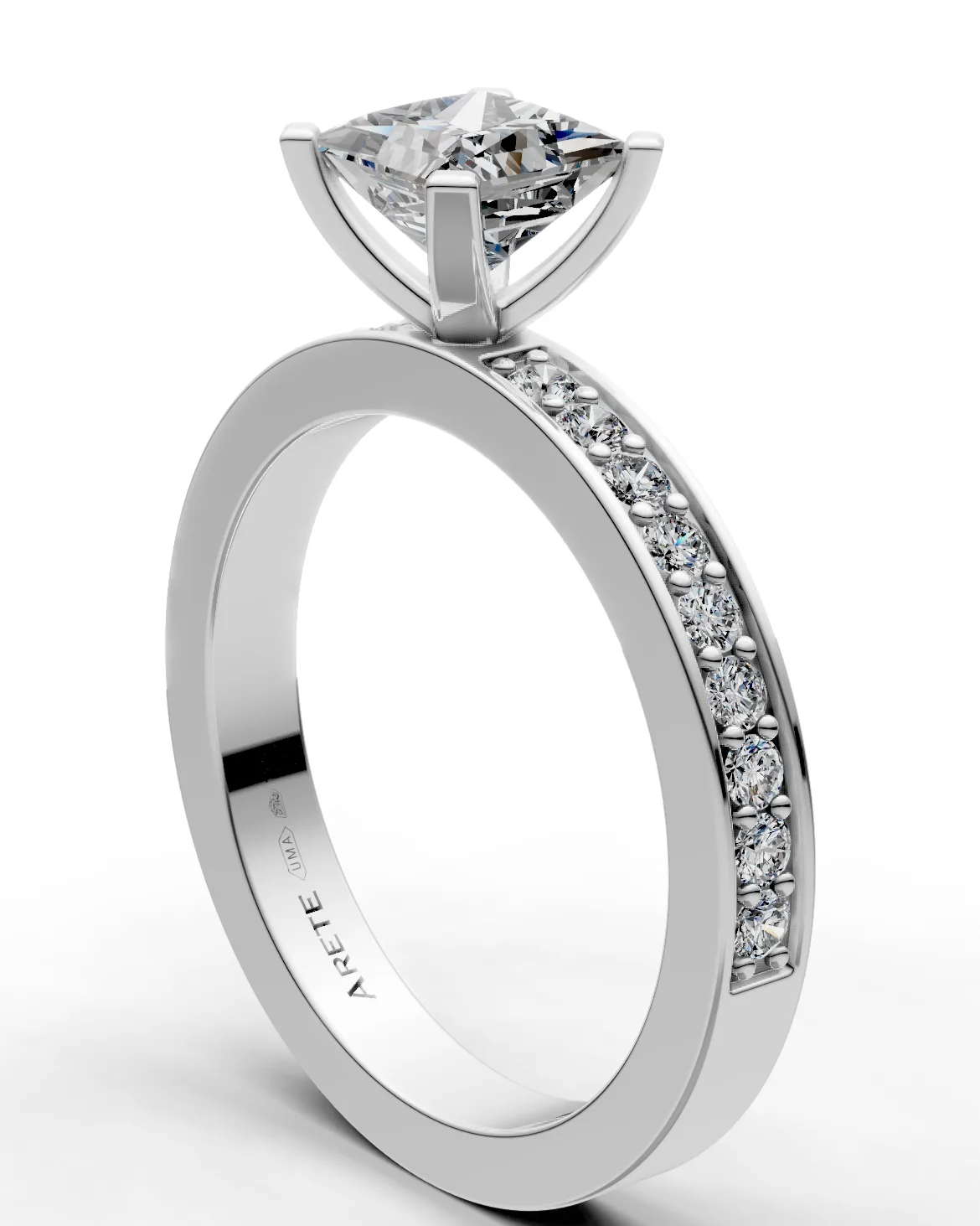 Channel-Pavé Princess Ring