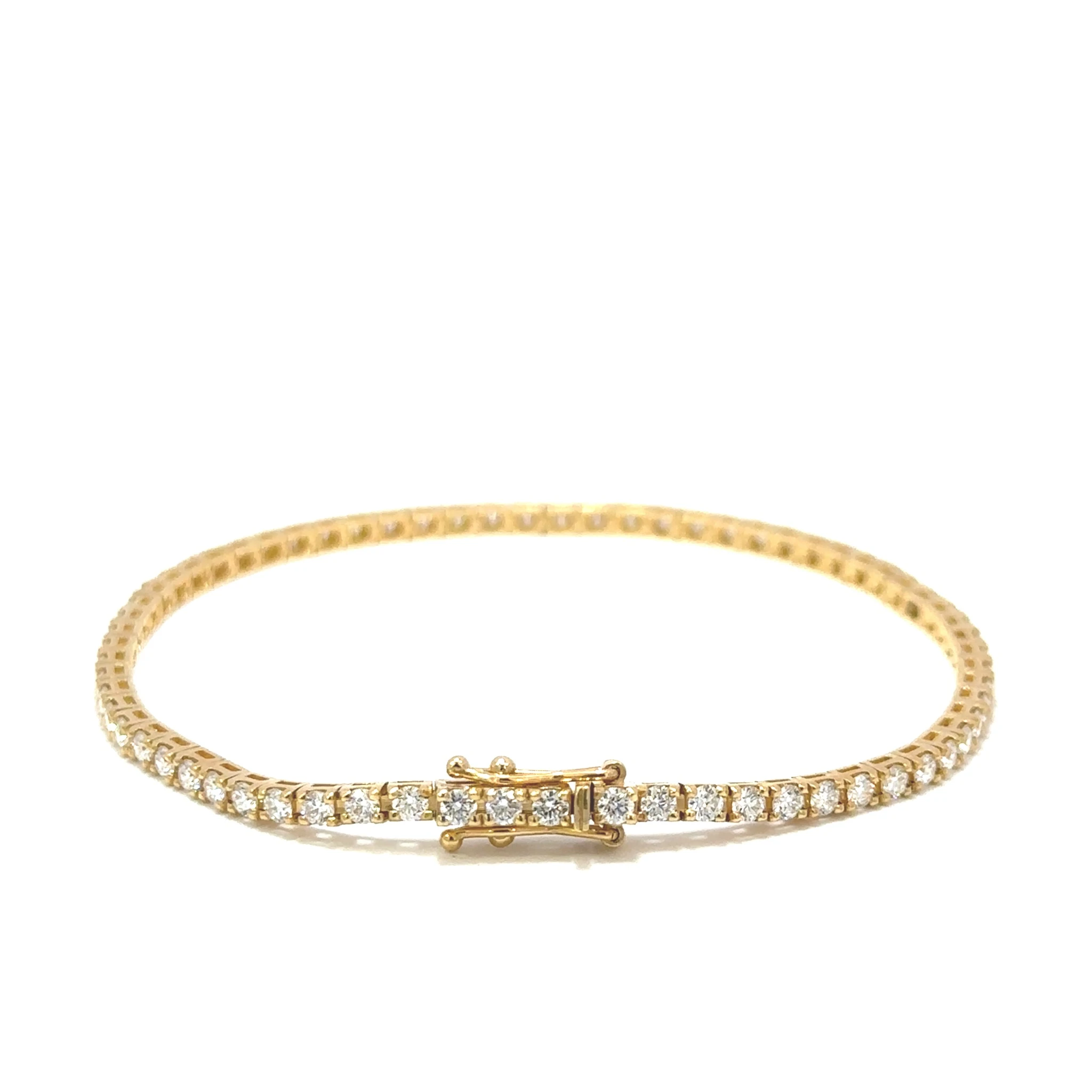 Тенис наруквица са дијамантима D-E VS-SI, 18k жуто злато, 2.30 ct