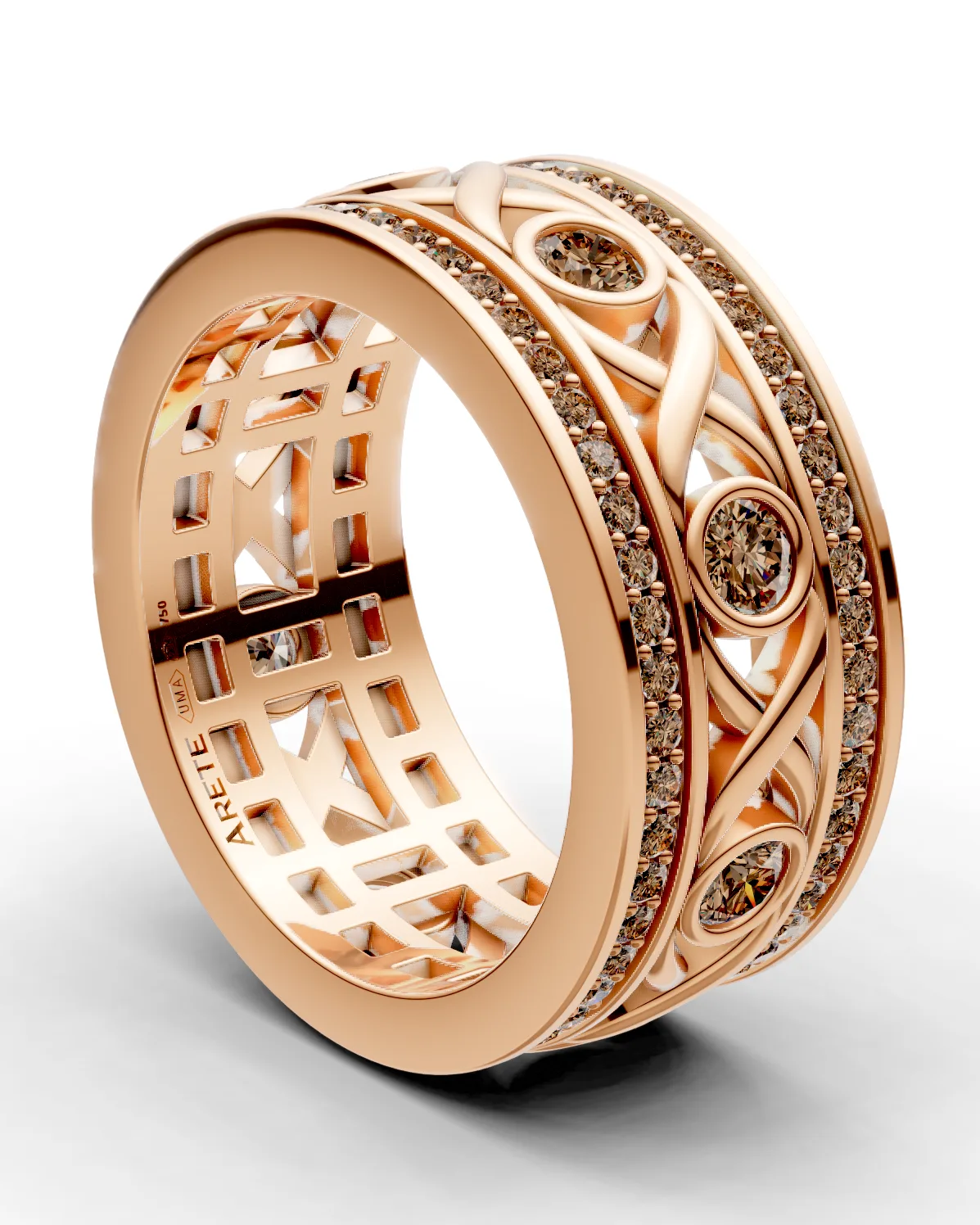 Geometric-Openwork Eternity Band