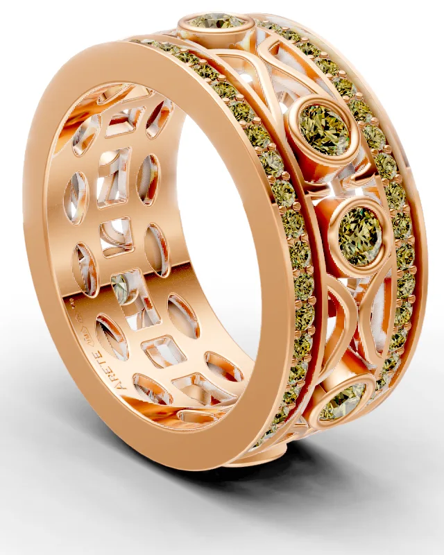 Scrolling Openwork Eternity Band