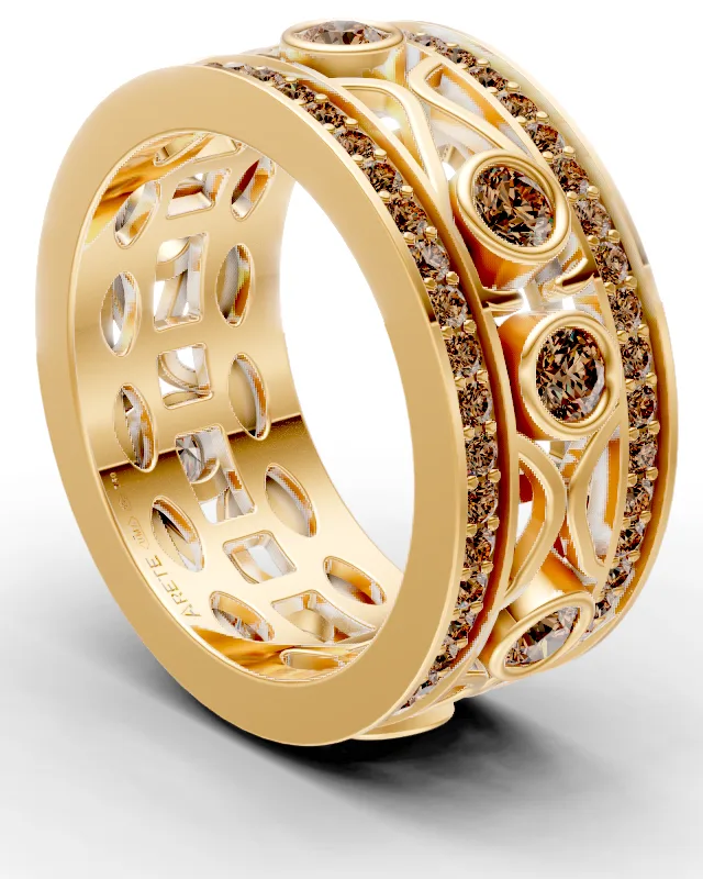 Scrolling Openwork Eternity Band