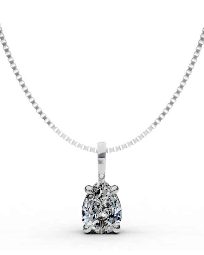 Pear Solitaire Pendant