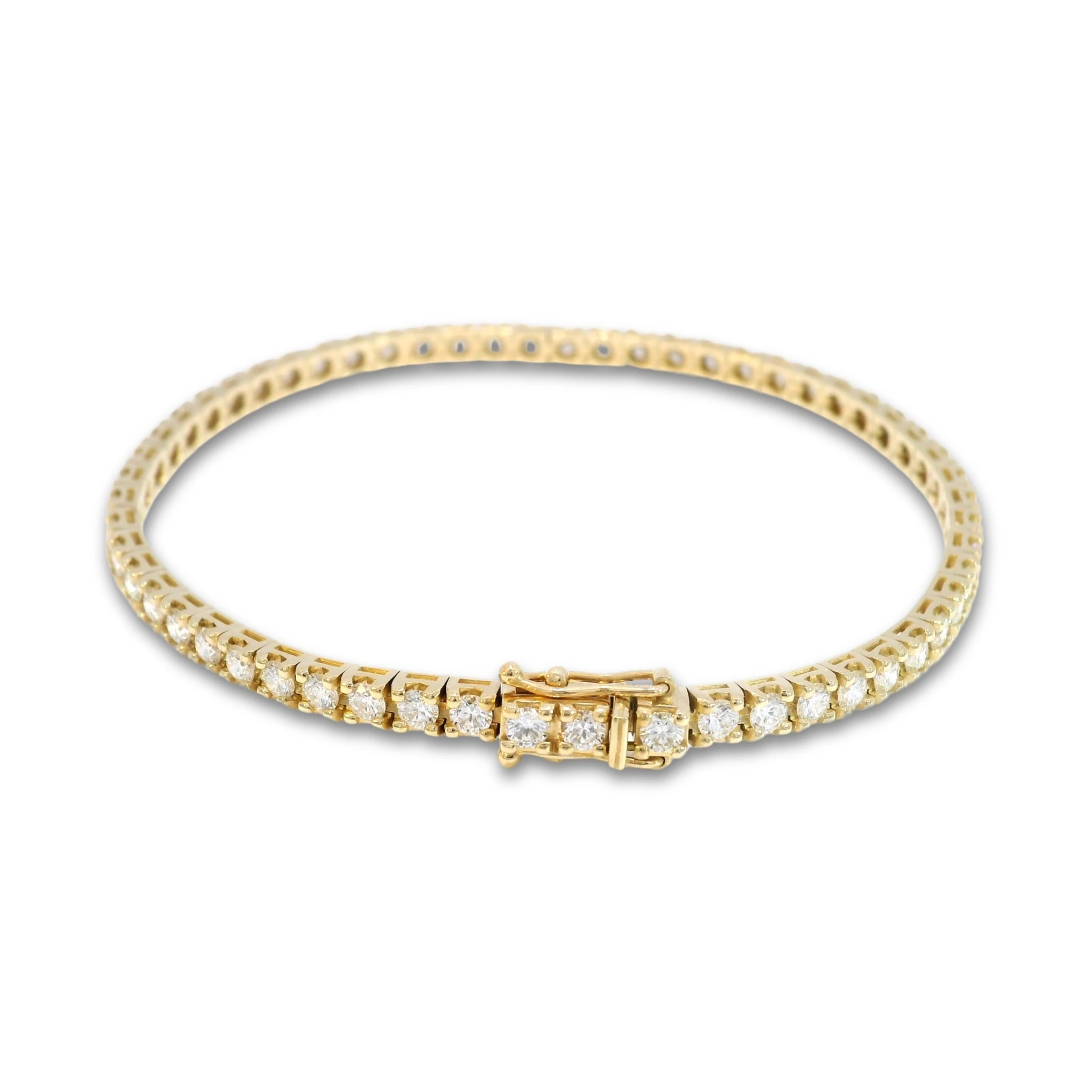 Teemant-tennisekäevõru D-E VVS, 18k kollane kuld, 3.49 ct