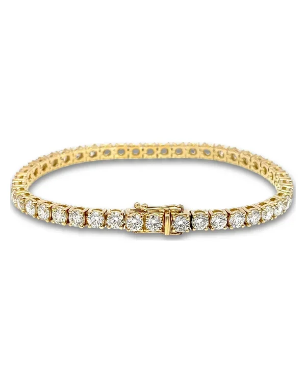 Brățară tennis cu diamante D-F VS, aur galben 14 kt, 9.51 ct