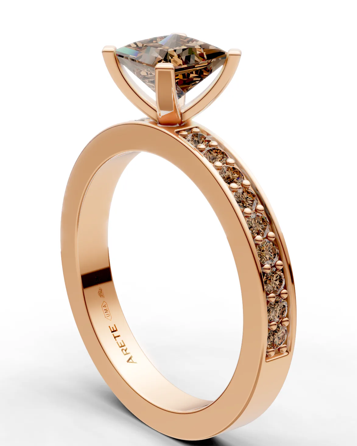 Channel-Pavé Princess Ring