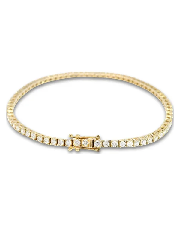 Diamant tennisarmband D-E VS, 14kt gulguld, 2.02 ct