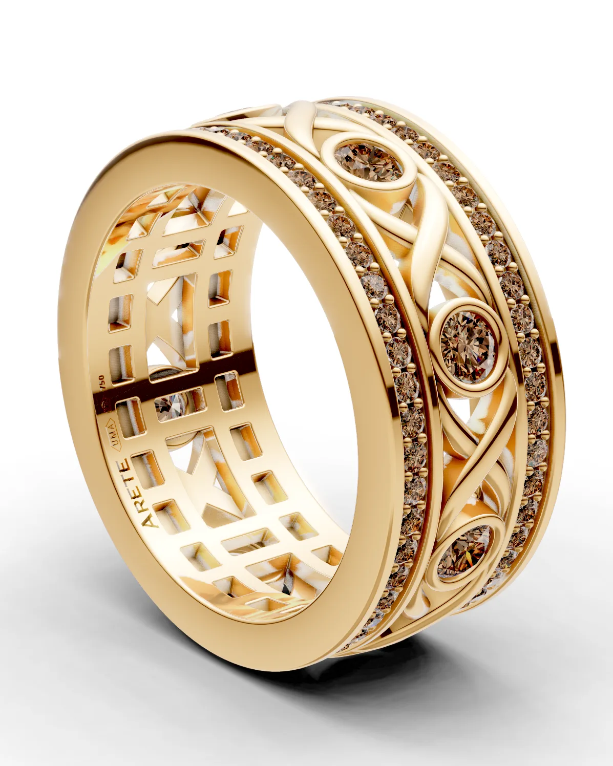 Geometric-Openwork Eternity Band