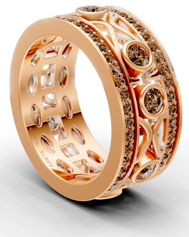 Scrolling Openwork Eternity Band