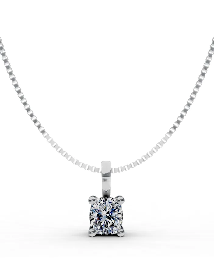 Cushion Solitaire Pendant