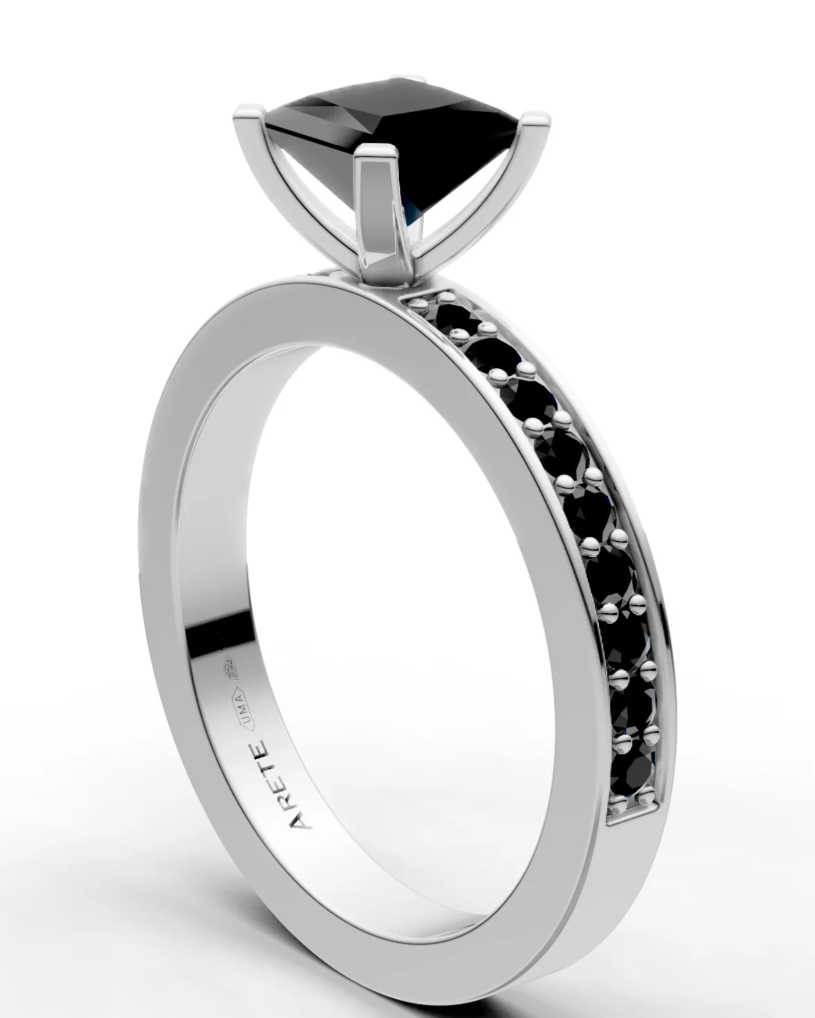 Channel-Pavé Princess Ring