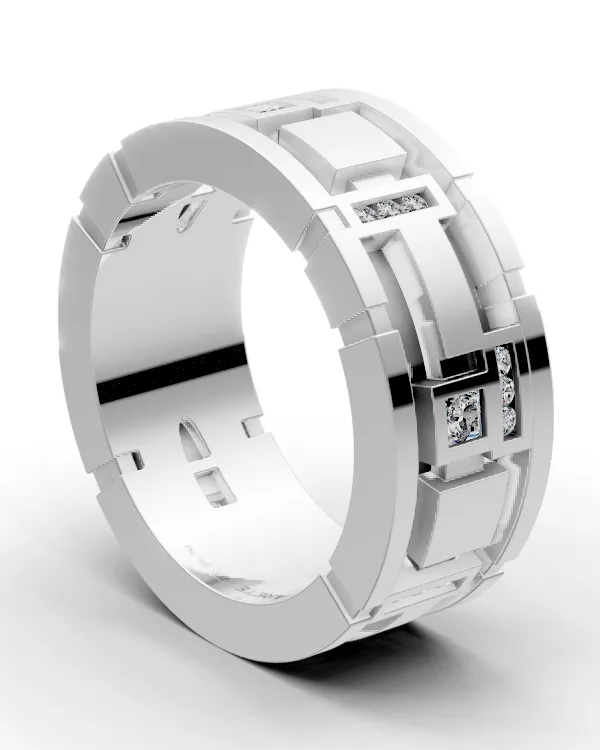 Stepped Openwork Art-Deco Band