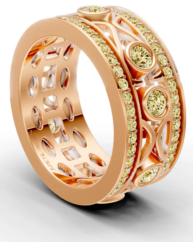 Scrolling Openwork Eternity Band