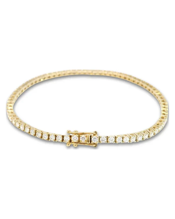 Diamant tennisarmband D-E VS, 14kt gulguld, 1.99 ct
