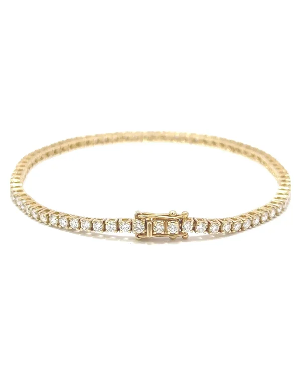 Diamant tennisarmband D-E VS, 14kt gulguld, 2.01 ct