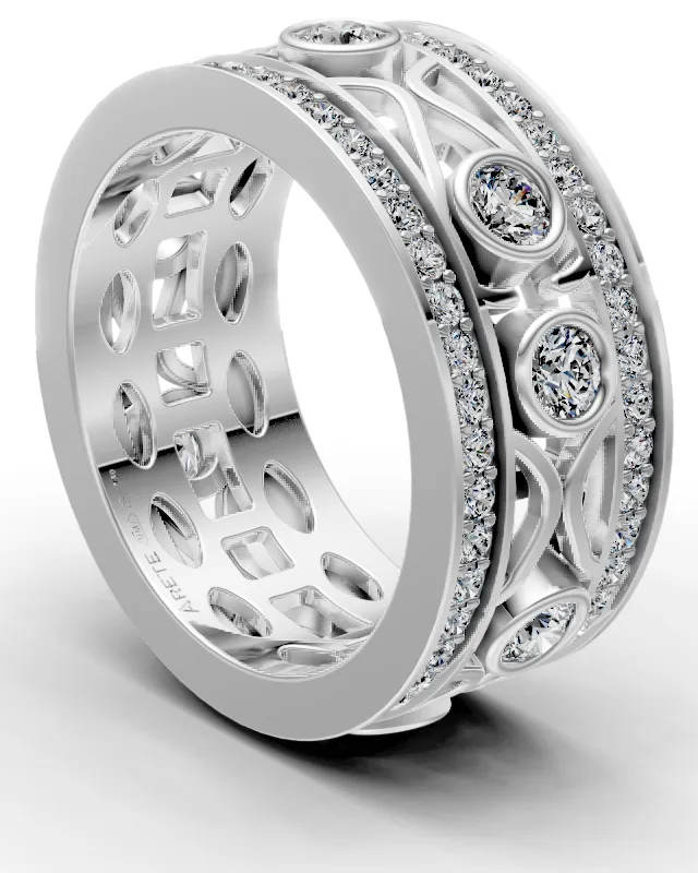 Scrolling Openwork Eternity Band