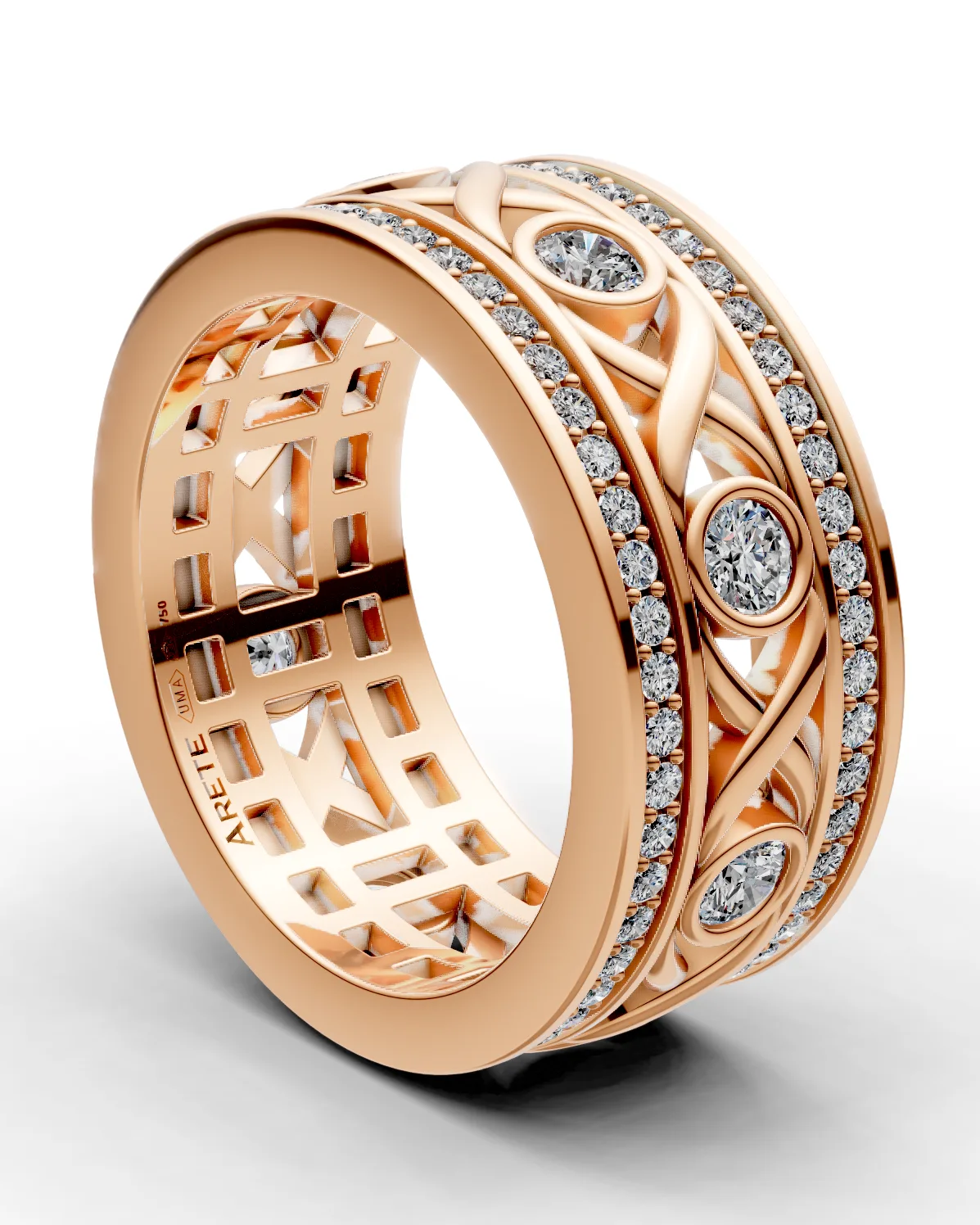 Geometric-Openwork Eternity Band