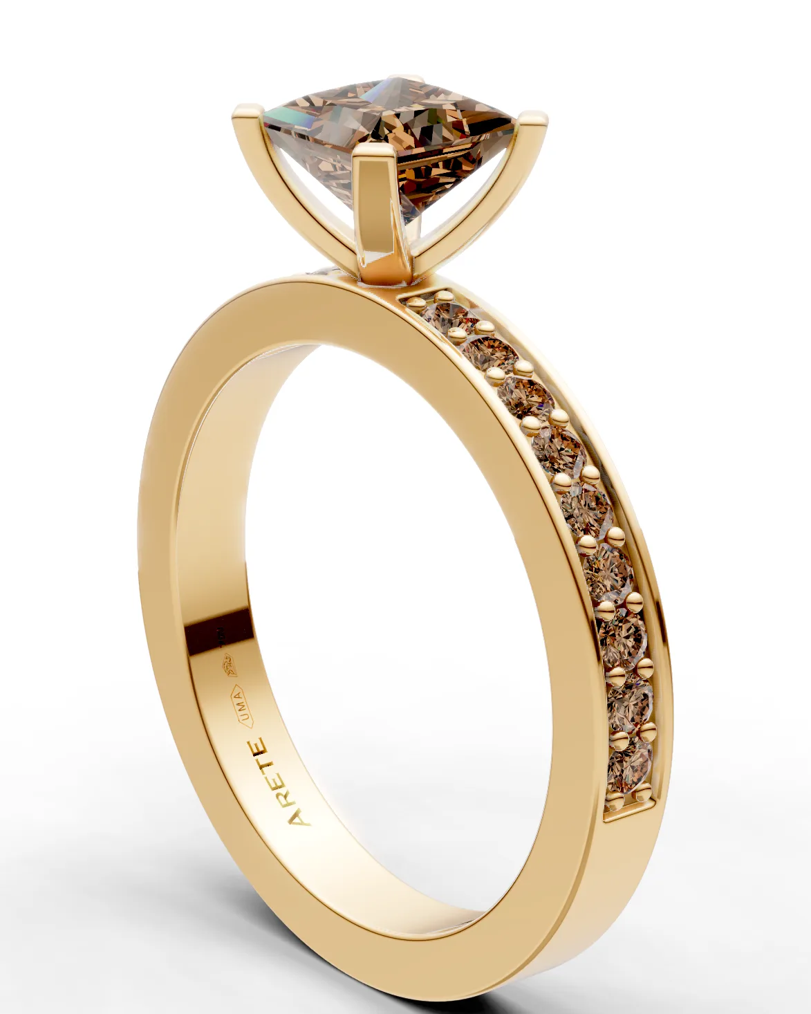 Channel-Pavé Princess Ring