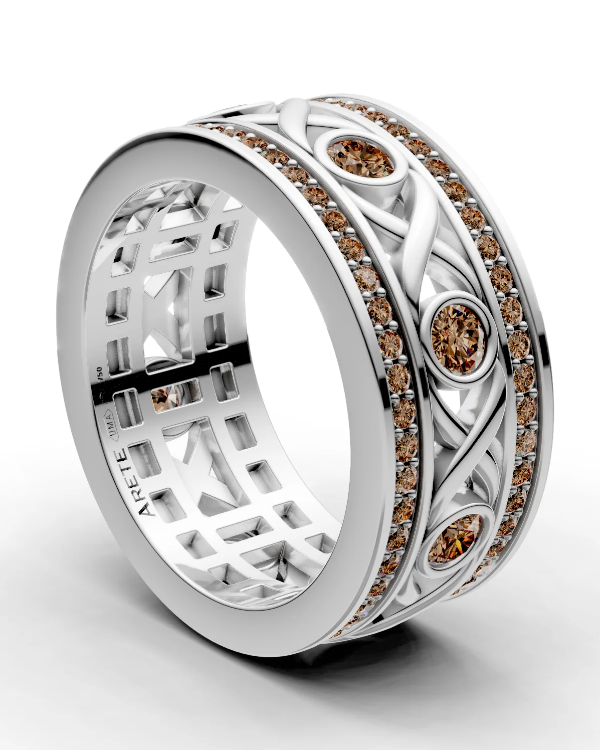 Geometric-Openwork Eternity Band