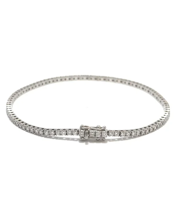 Tenisový náramok s diamanty E-F VVS-VS, 14kt biele zlato, 1,41 ct