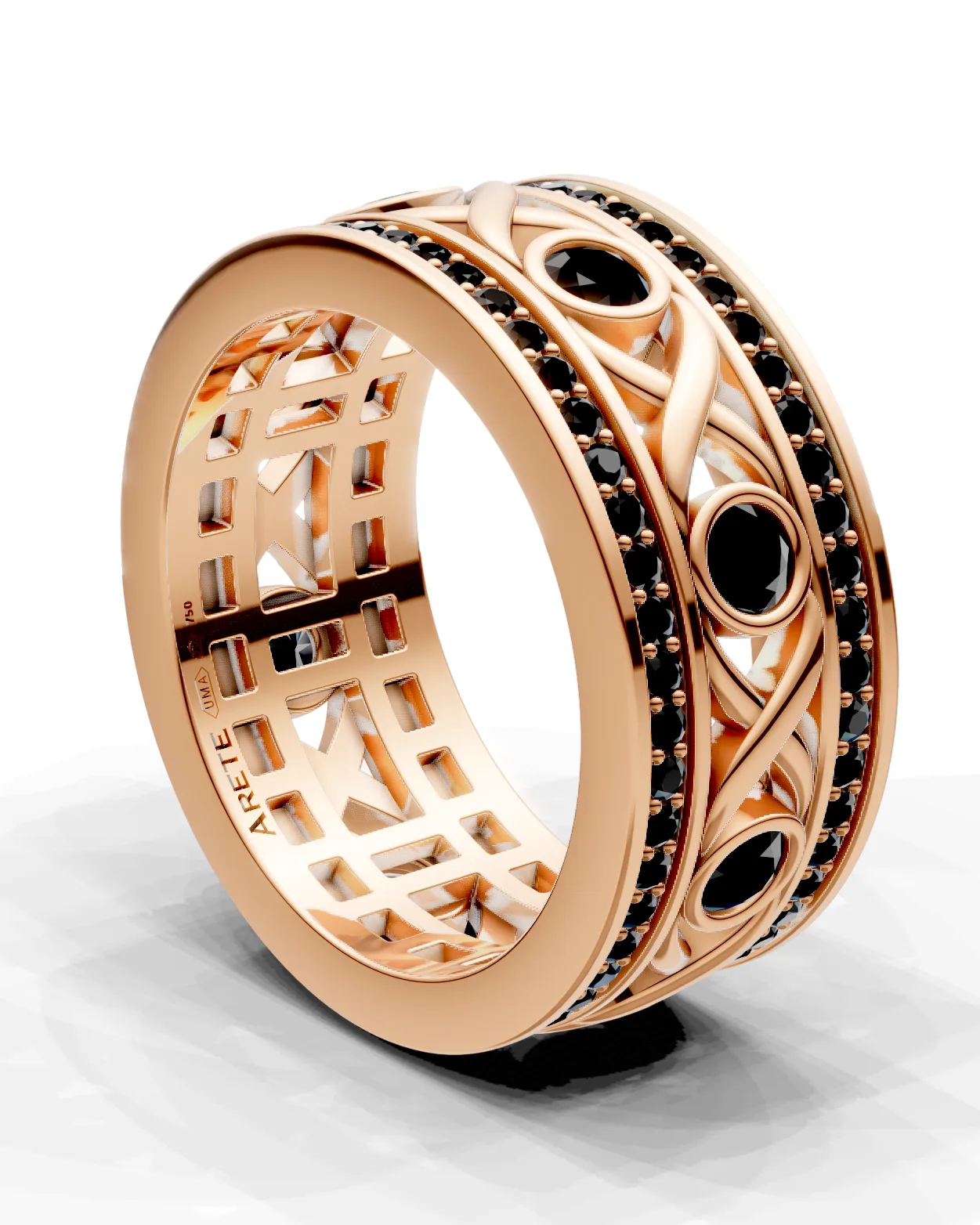 Geometric-Openwork Eternity Band