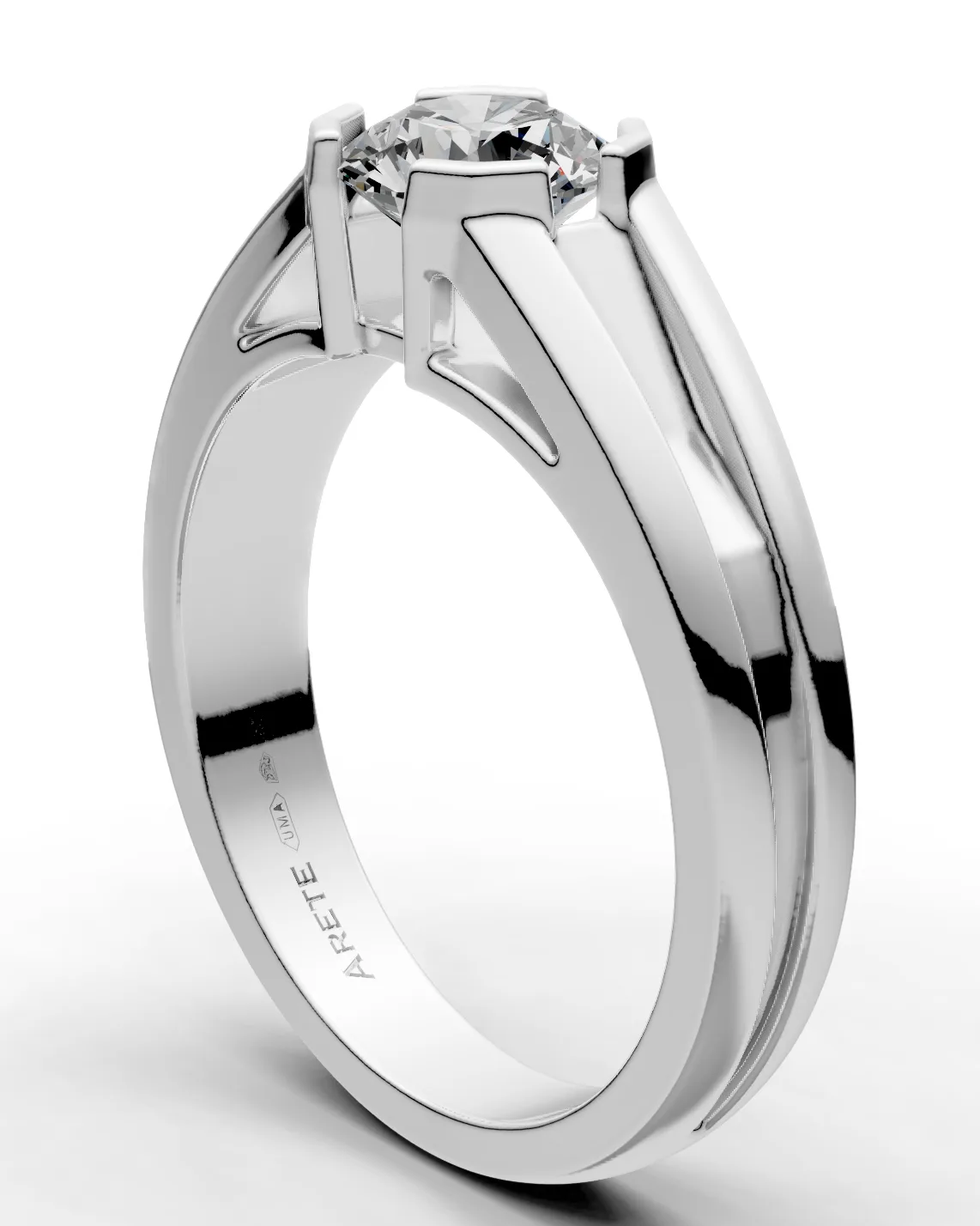 Modern Architectural Solitaire Ring