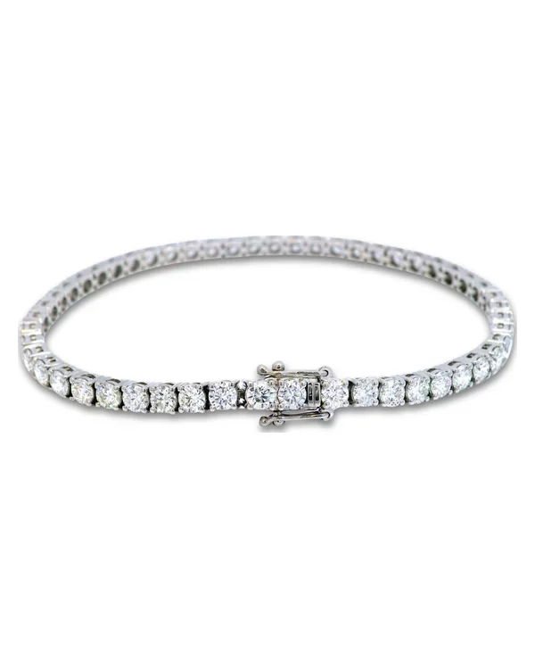Brățară tennis cu diamante E-F VS, platină 950, 6.76 ct