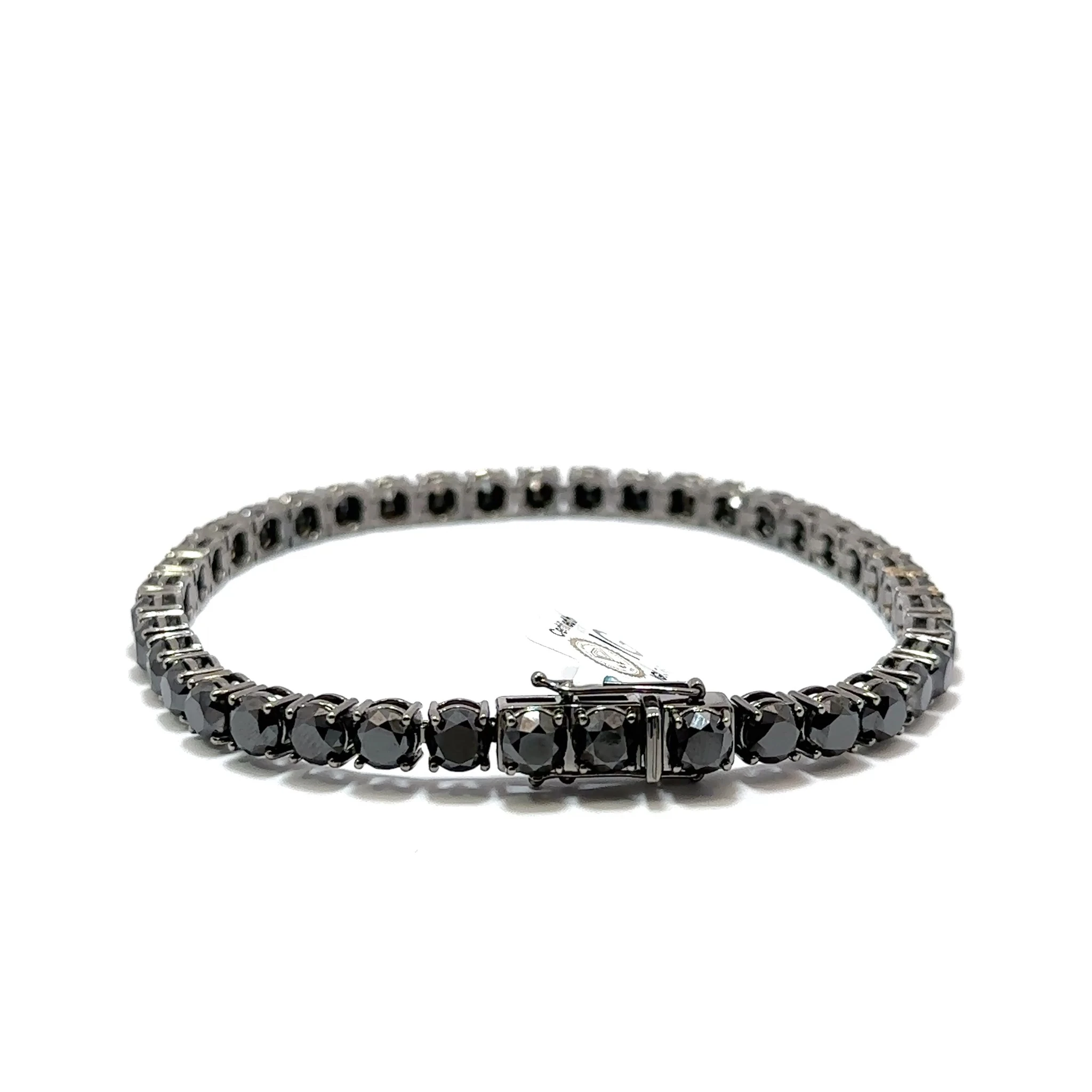 Mustan timantin tennisrannekoru, 14k kulta, 28.25 ct