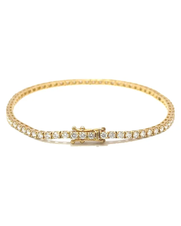 Brățară tennis cu diamante D-E VS-SI, aur galben 18 kt, 2.30 ct