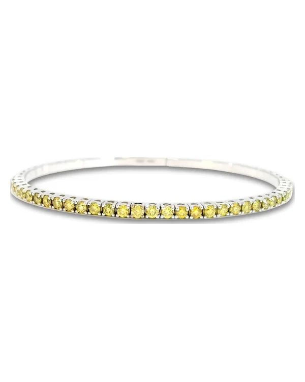 Flexi-armband med gula diamanter, 18kt vitguld, 1.35 ct