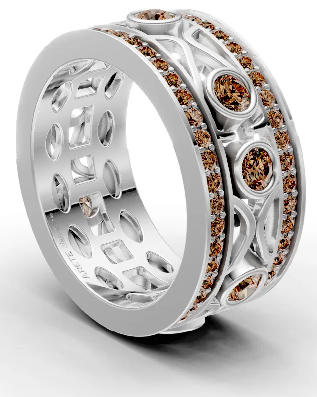 Scrolling Openwork Eternity Band