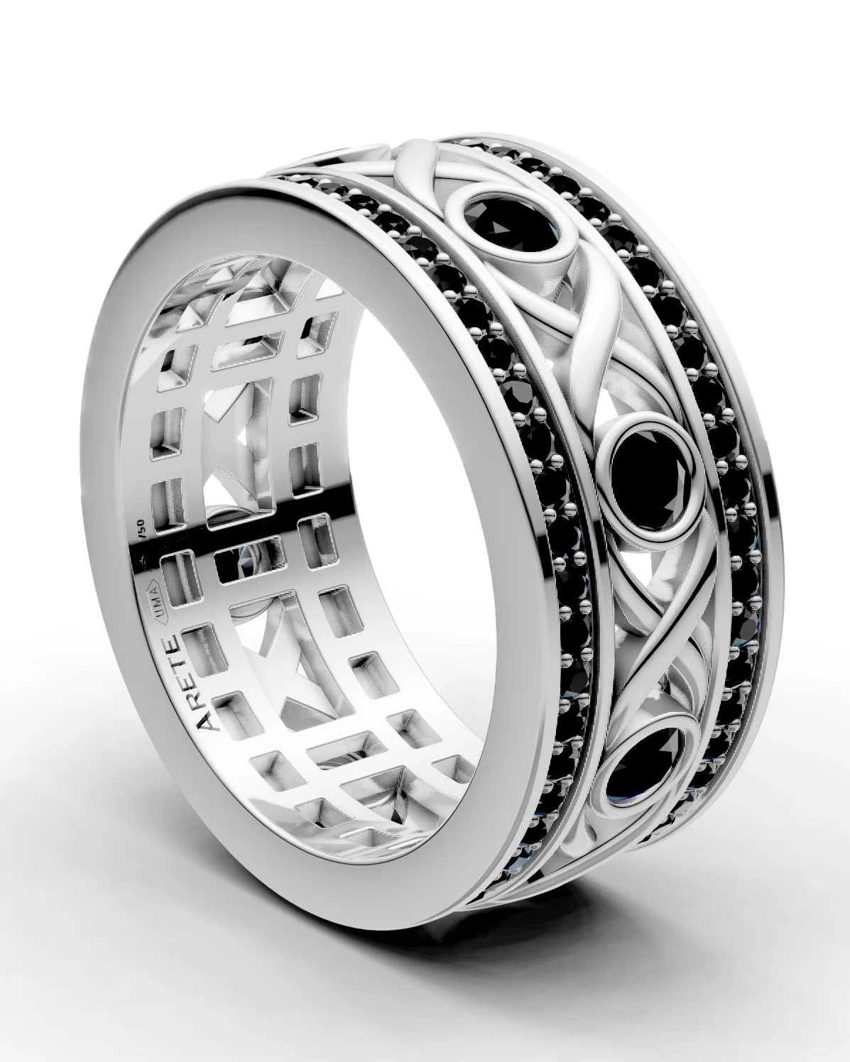 Geometric-Openwork Eternity Band