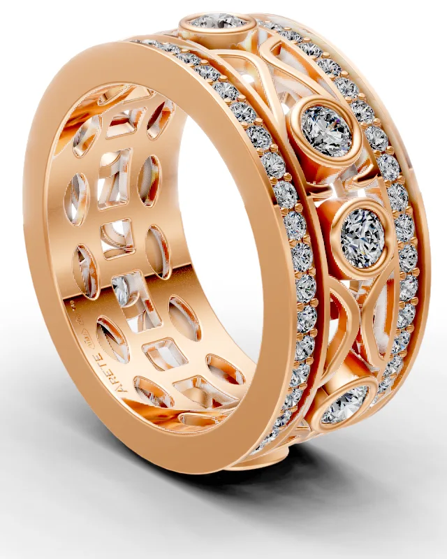 Scrolling Openwork Eternity Band