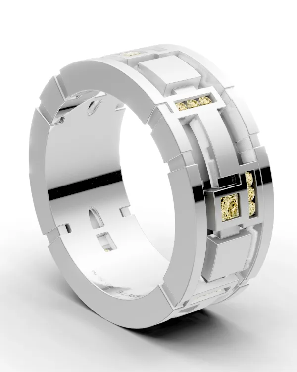 Stepped Openwork Art-Deco Band